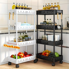 Plastic Storage Cart 4 Layers Multifunctional Garage Rack