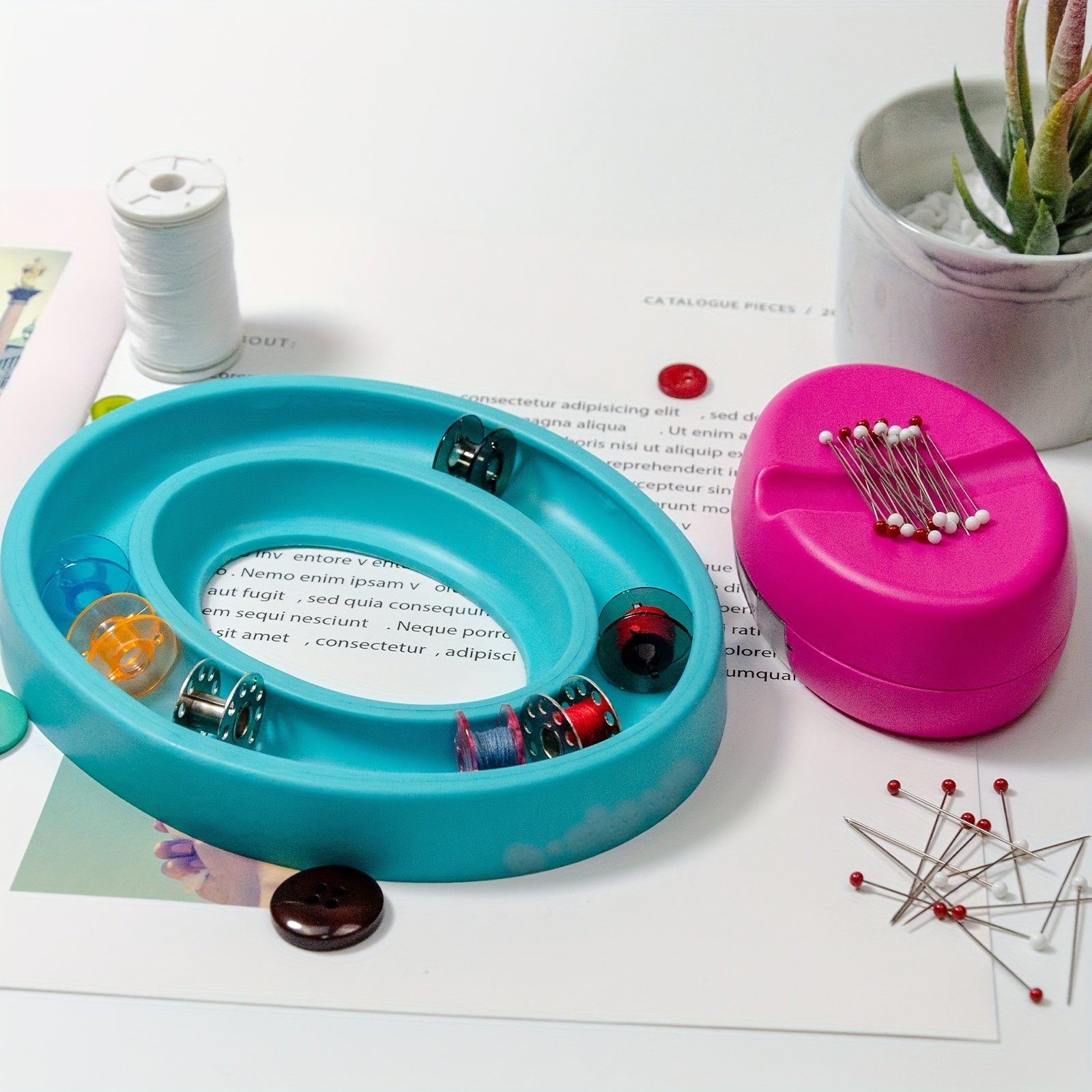 Oval Silicone Ring Bobbin Storage Box Sewing Tool
