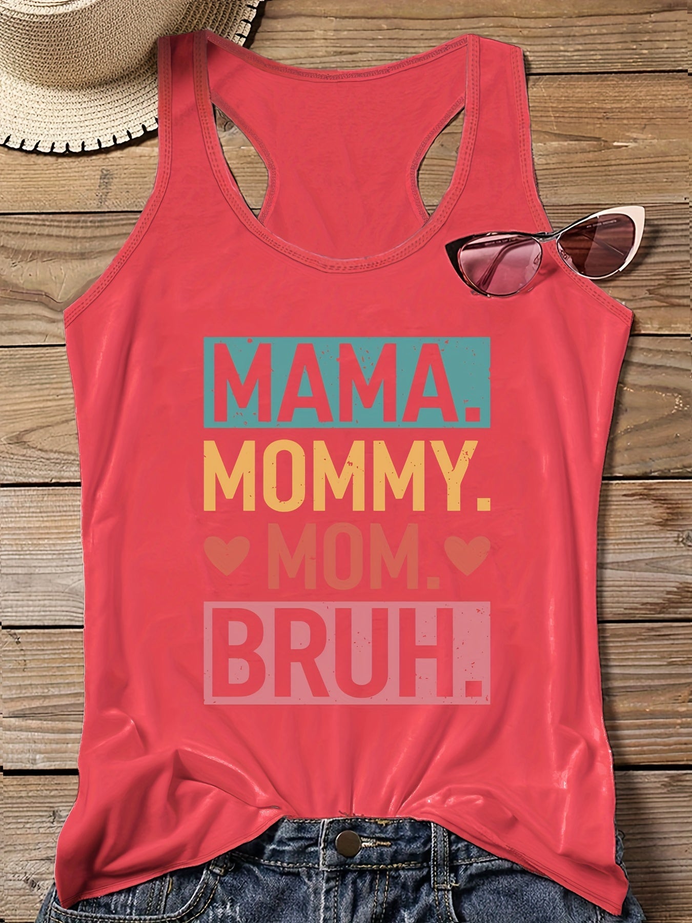 Women's Plus Size Letter Print Tank Top