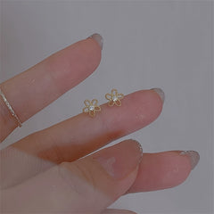 Zircon Stud Earrings 14K Plated 925 Silver Ear Decoration For Women