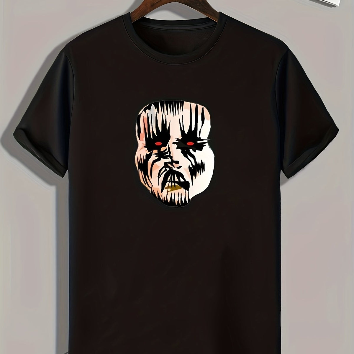 Frightened Face Print Men's Graphic T shirt
