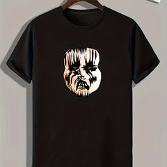 Frightened Face Print Men's Graphic T shirt