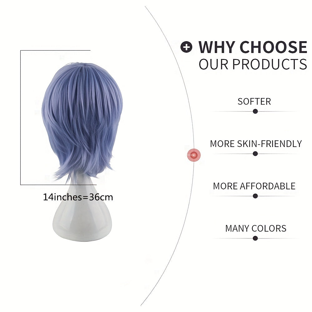 Men's Short Straight Wig Anime Costume Wigs for Parties