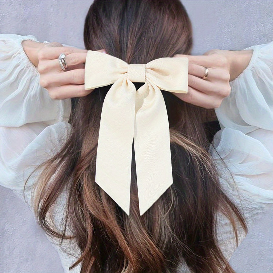 Bow Hairpin Streamer Hair Clip Solid Stye Hair Accessories
