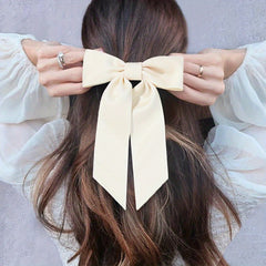 Bow Hairpin Streamer Hair Clip Solid Stye Hair Accessories