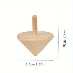 3pcs Handcrafted Wooden Tops with Unique Grain Patterns for Kids Ages 6