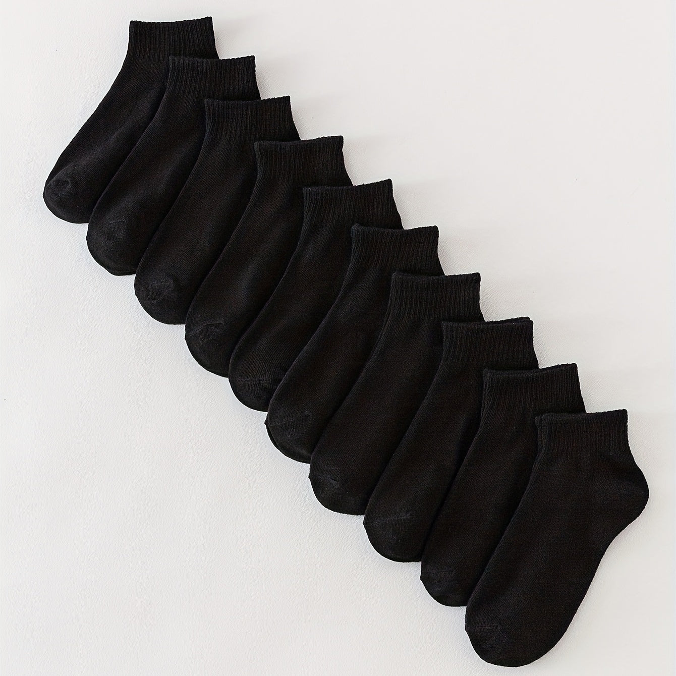 10 Pairs Short Solid Socks Comfy All match Women's Stockings