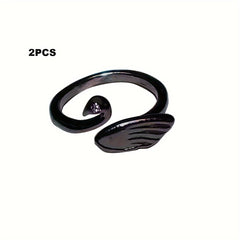 2pcs Adjustable Open Crochet Ring for Finger Knitting Tools