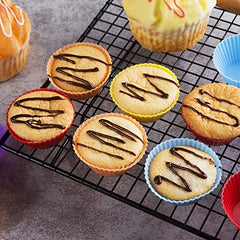 12pcs Reusable Silicone Baking Cups Multicolor Muffin Liners For Home Kitchen