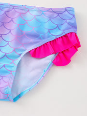 Girls Fish Scale Bikini Tankini Swimsuit Set