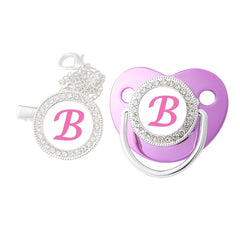 Hot Baby Alphabet Luminous Purple Nose Point Drill Chain Clip