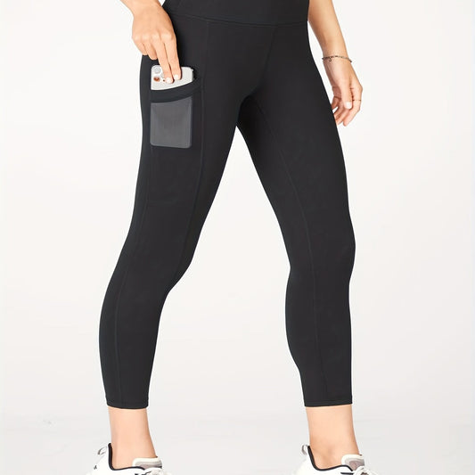  High Rise Tummy Control Running Leggings With Pockets