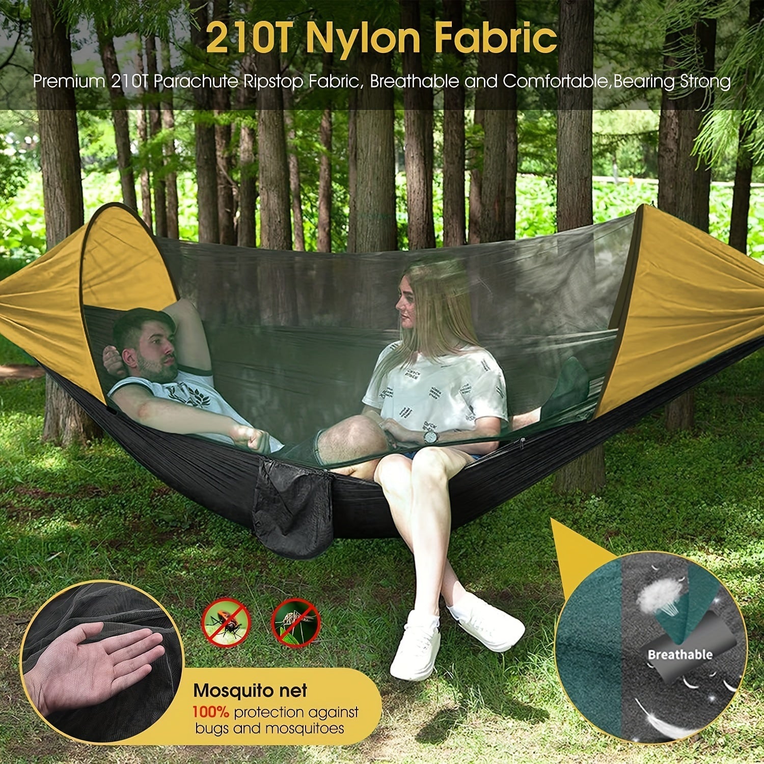 Nylon Camping Hammock w/ Mosquito Net