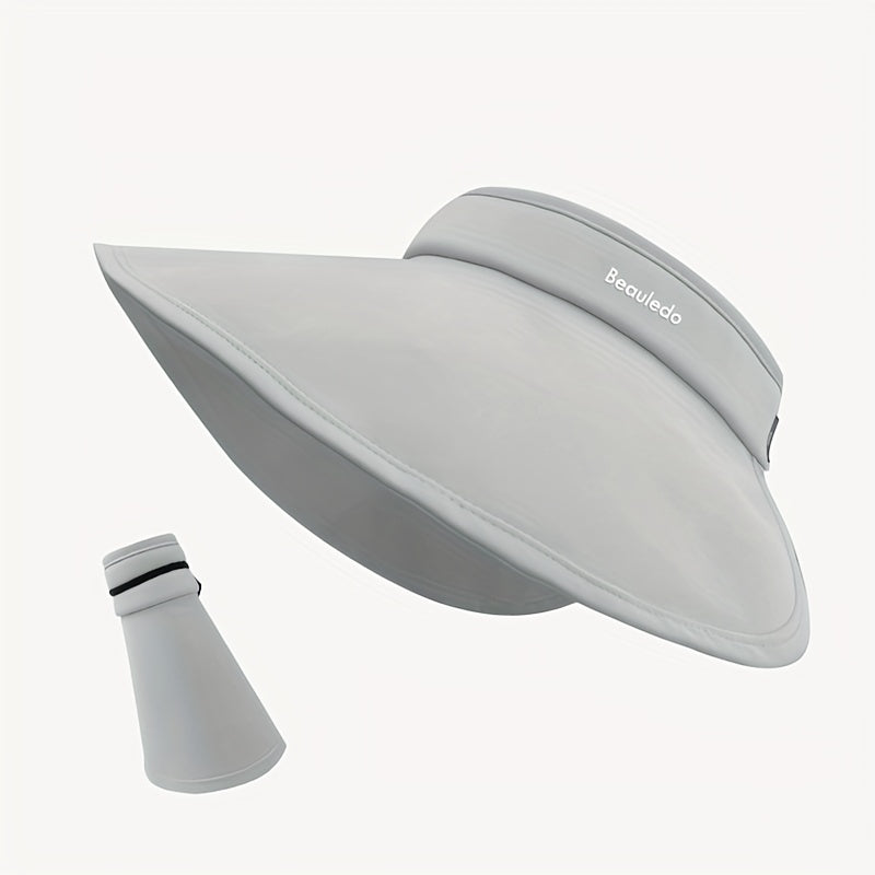 Wide Brim Foldable Visor Hat Solid UV Protection Sun Hat