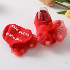 Baby Socks 0-3 Years Cotton Polka Dot Bow Socks