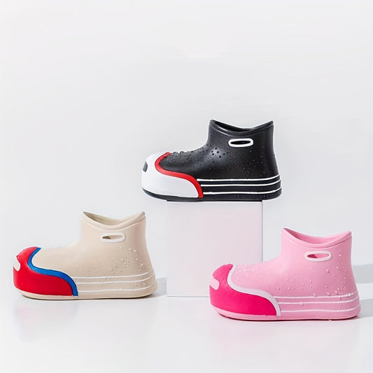 Kids Waterproof Non Slip Rain Boots Mixed Middle Top Outdoor All Seasons