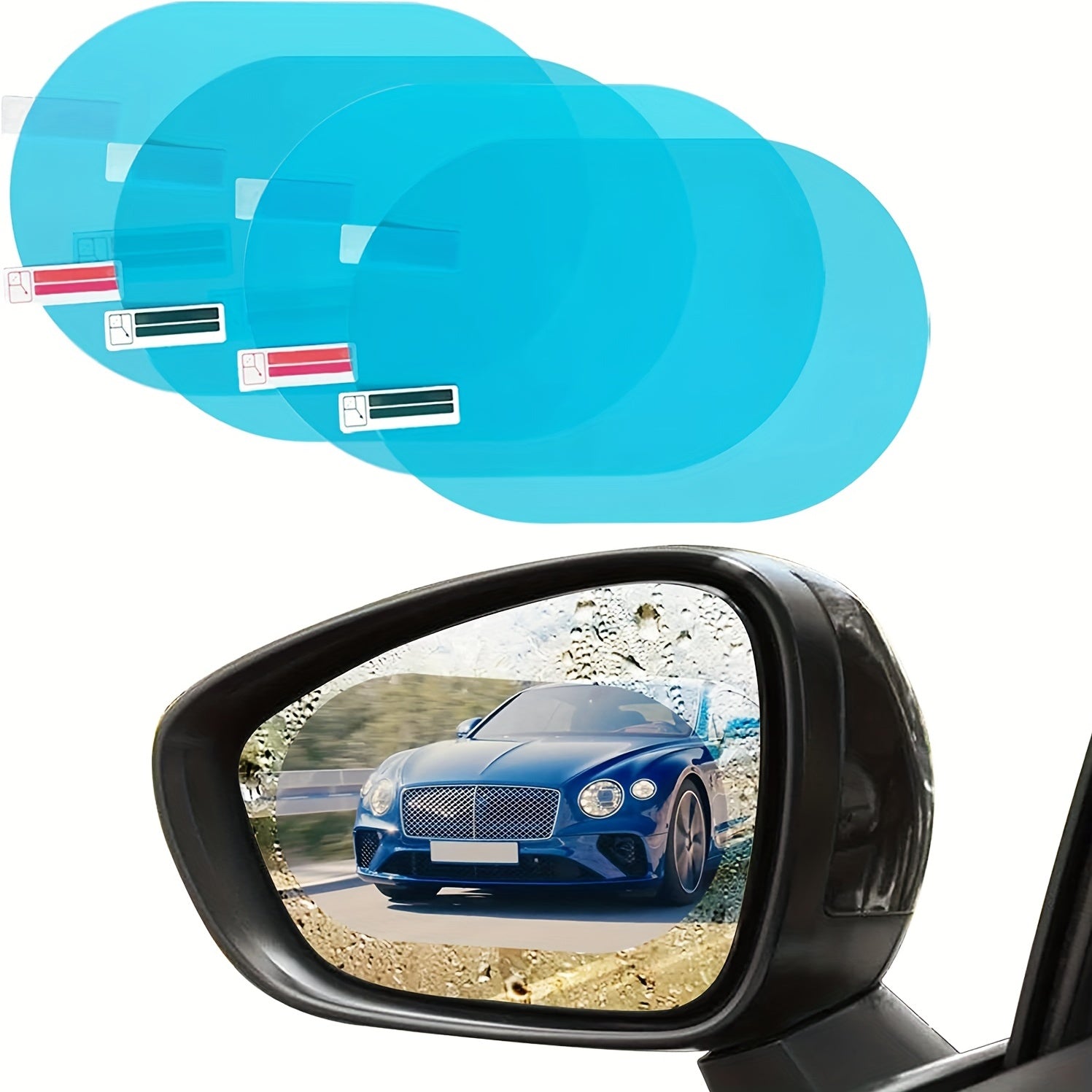 4pcs Car Rearview Mirror Film Rainproof Anti Fog Nano Coating