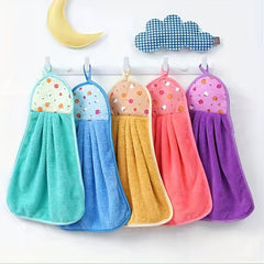 3pcs Coral Fleece Hand Towel Lint Reusable Washable for Kitchen and Bathroom