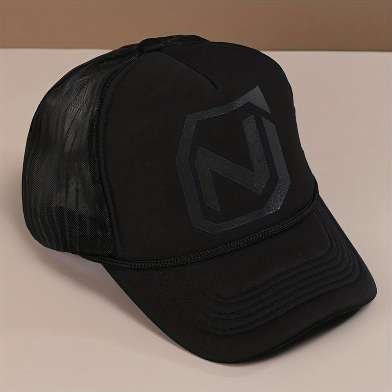 Mens Letter Print Baseball Cap Trucker Hat