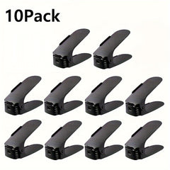 10pcs Shoe Slot Organizer Adjustable Double Layer Shoe Rack