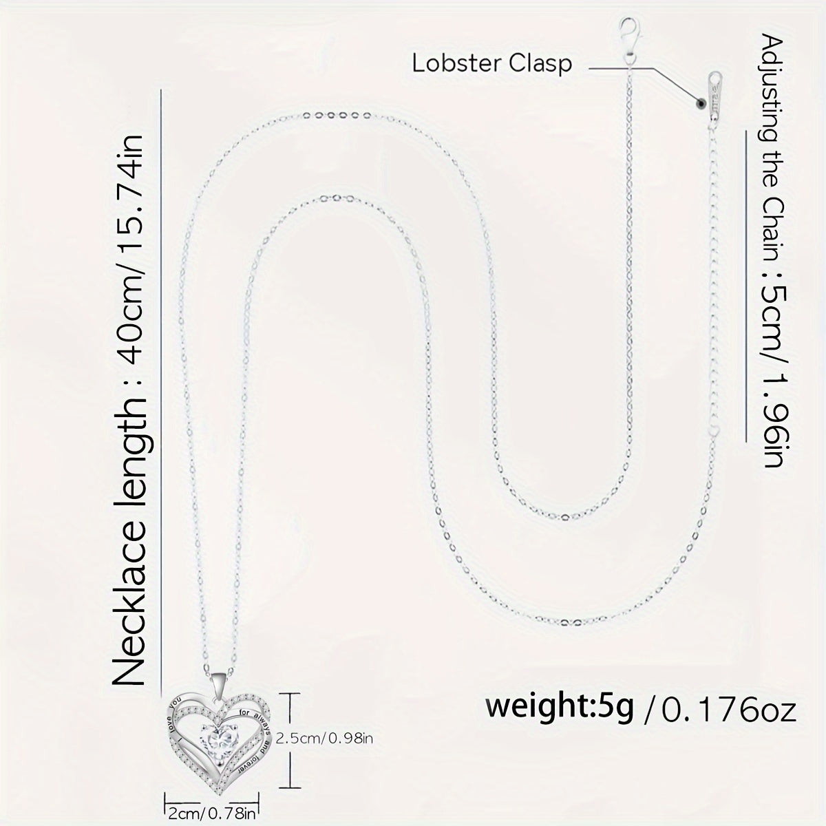 Hollow Love Heart Pendant Necklace Purple Zirconia Bear & Rose Flower Jewelry