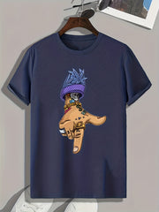 Hand With Tattoo Print Men's Graphic T shirt Casual Comfy Tees