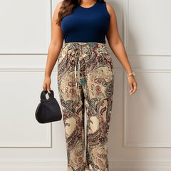  Paisley Floral Wide Leg Trousers