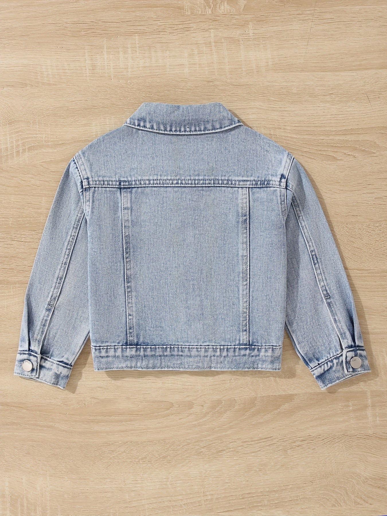 Girls' Denim Button Down Jacket, Collared, All Seasons