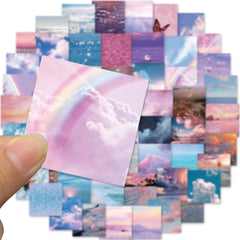 116pcs Purple Pink Photo Stickers Notebook Ipad Decoration