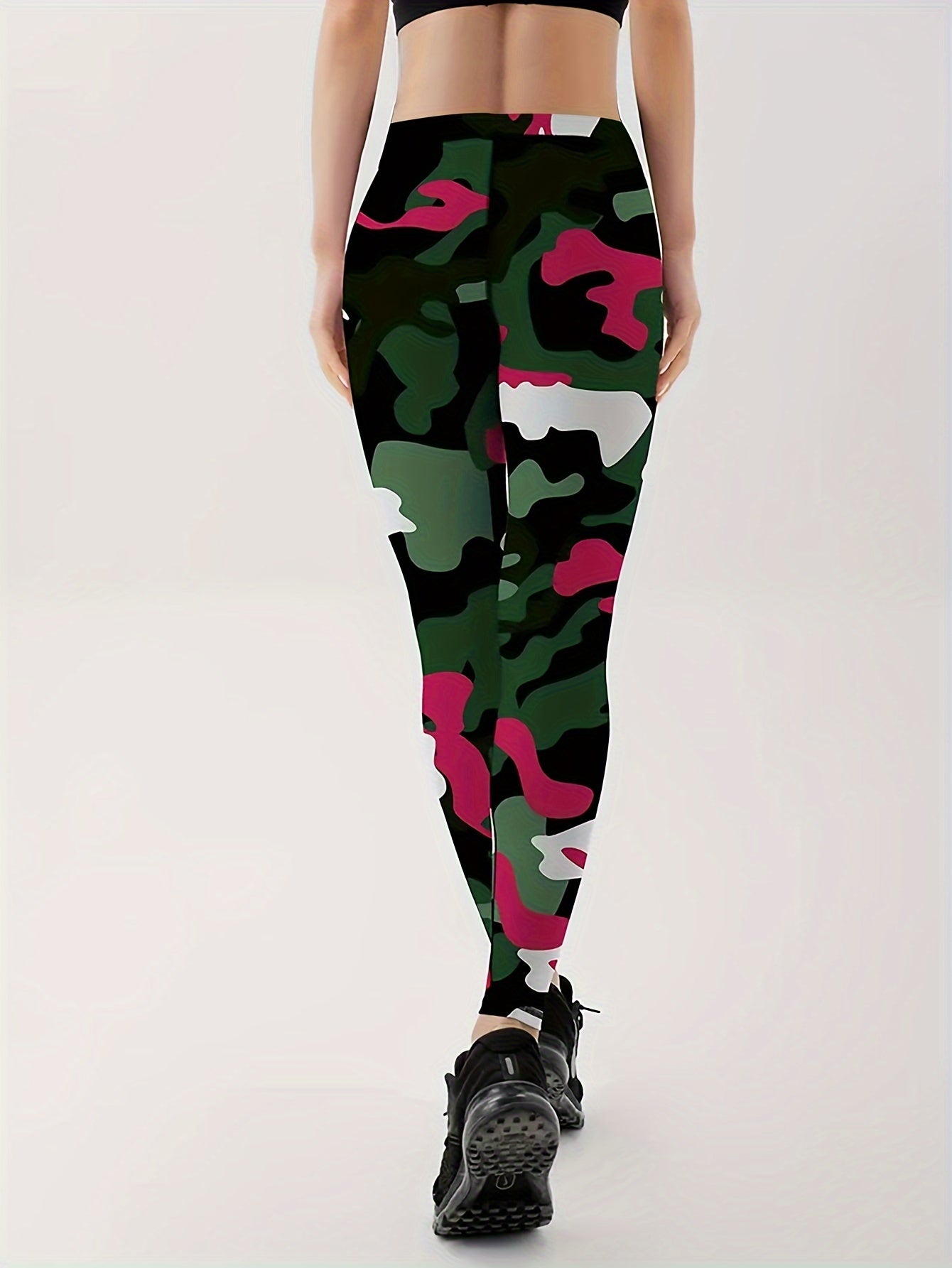  Casual Leggings: Camo Elastic High Rise Leggings
