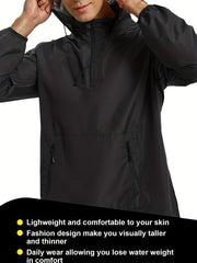 Men's Lightweight Sauna Suit Hooded Sweating Jacket For Weight Loss