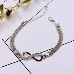 Rhinestone Infinity Bracelet 8 Number Pendant Couple Bracelets