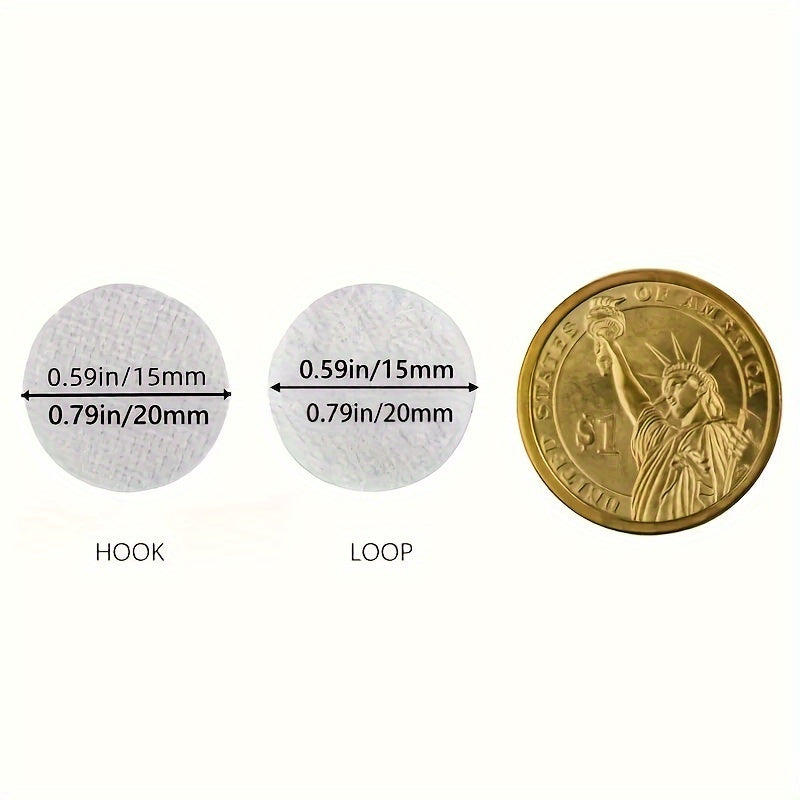 200pcs Adhesive Hook and Loop Points 15mm/20mm Diameter