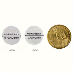 200pcs Adhesive Hook and Loop Points 15mm/20mm Diameter