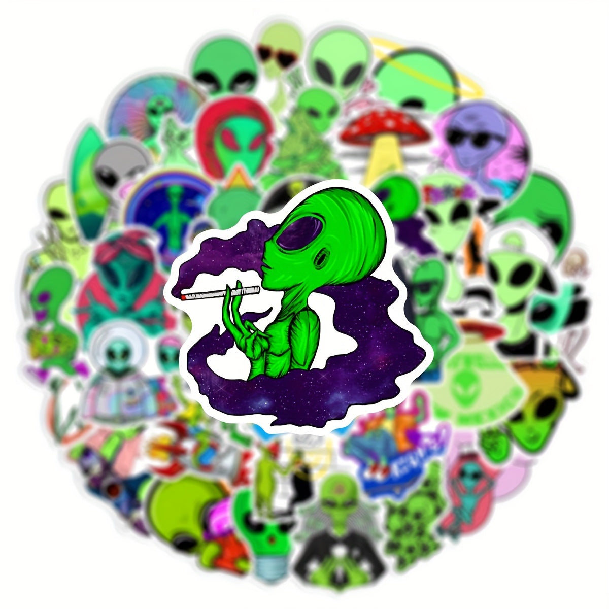 50pcs Aliens Series Doodle Stickers Waterproof DIY Decorative Stickers