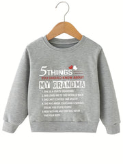 Kid's Sweatshirt 5 THINGS YOU SHOULD KNOW Print Long Sleeve Top