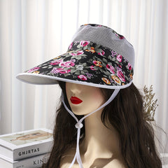 Floral Mesh Sun Hat UV Protection Baseball Cap