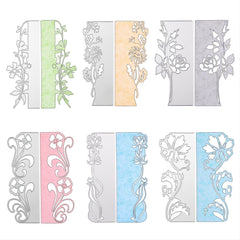 6pcs Flower Edge Metal Die Cuts For Card Making Assorted Flowers Cutting Dies