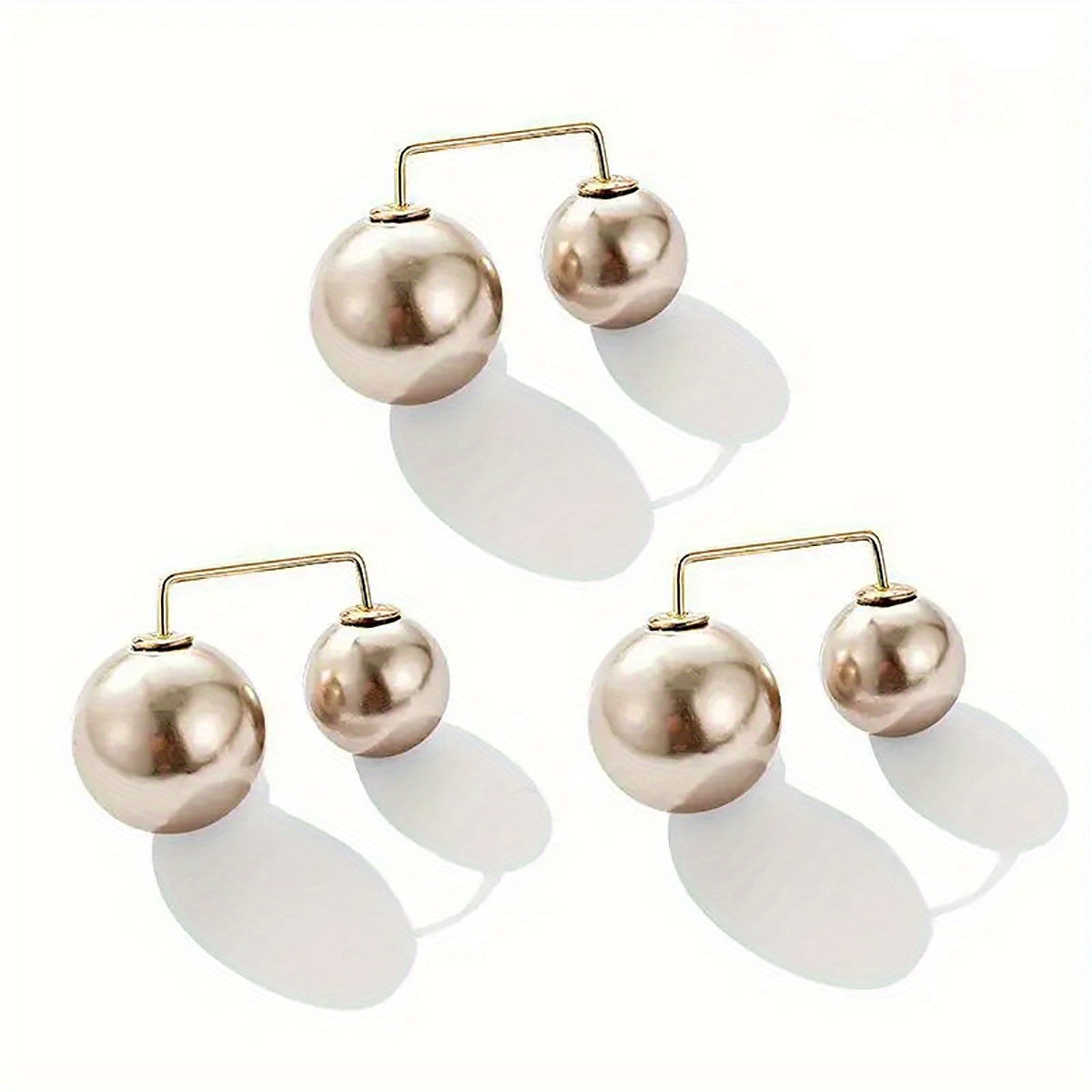 3pcs Faux Pearl Waist Brooch Set Pin Buckle Tightening Waistband