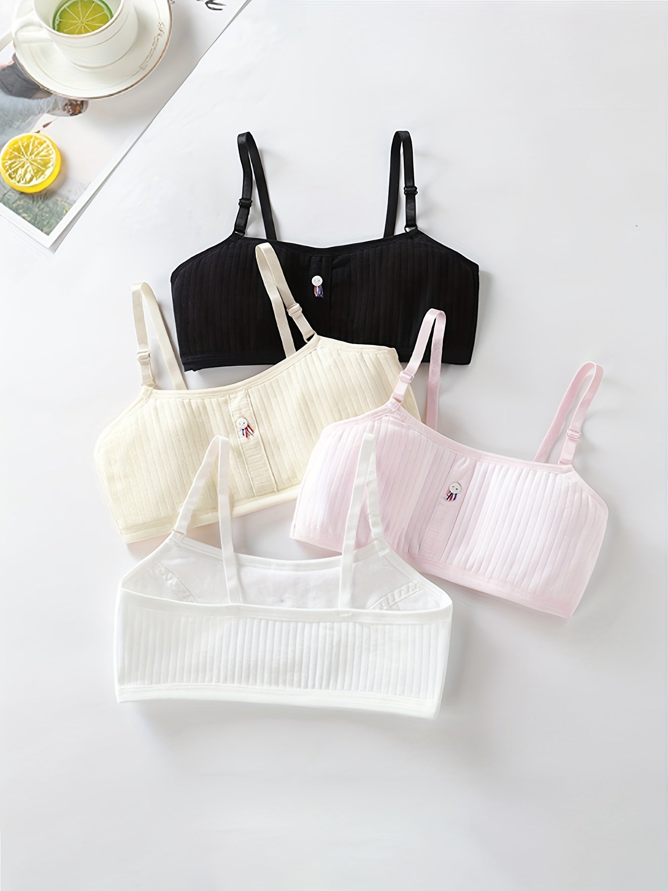 4pcs Girl Sling Bras Kids Comfy Underwear