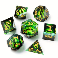 7pcs Green Dragon Eye Dice Set For Board Games