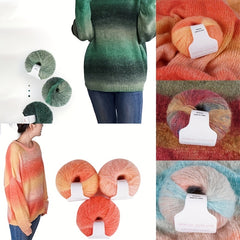 Rainbow Dyed Mohair Yarn for DIY Knitting 2pcs
