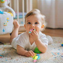Flower Rattle Teether Soft Silicone Grasping Toy Gift