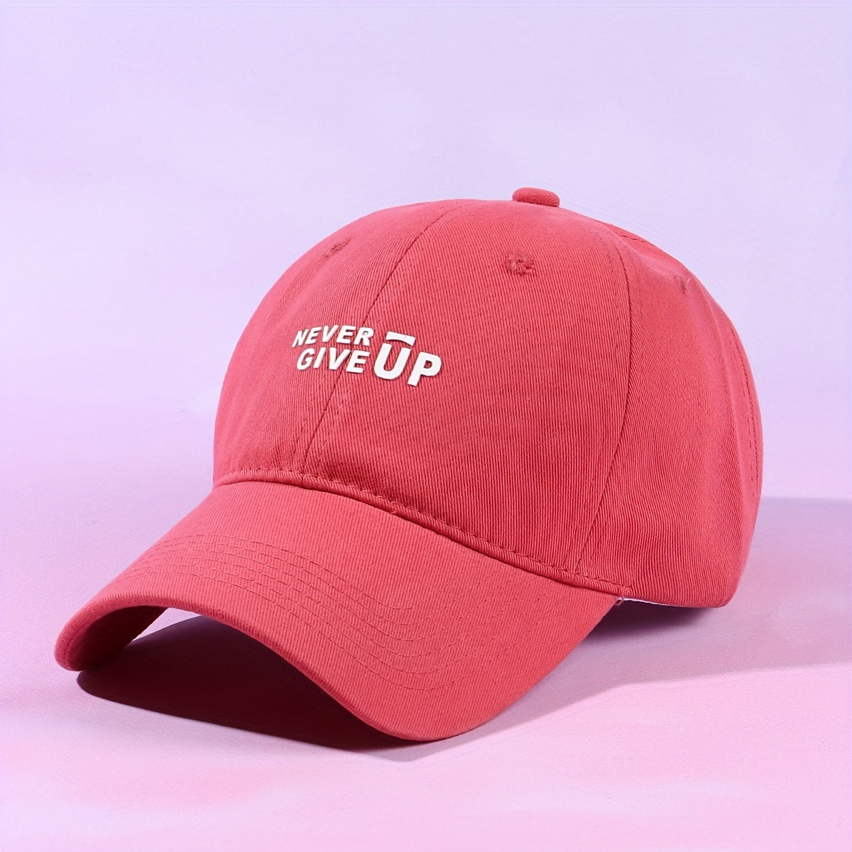 Red Baseball Cap Solid Cotton Dad Hats Lightweight Adjustable Sun Hat For Women