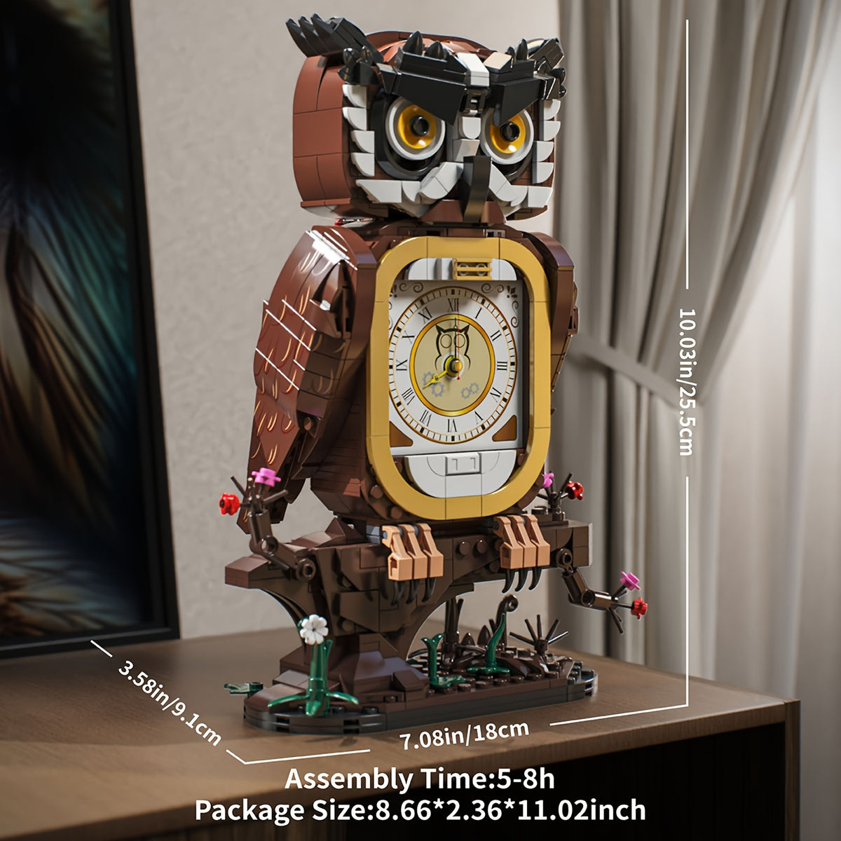 Owl Clock Building Blocks Toy Set for Kids