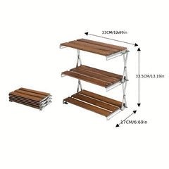 Portable 3-Layer Storage Rack for Office or Camping