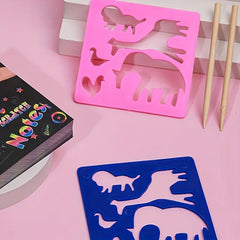 50pcs Rainbow Scratch Art Set Family Fun Halloween Easter