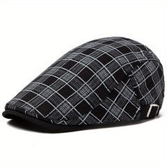Men's Plaid Retro Linen Sun Visor Beret