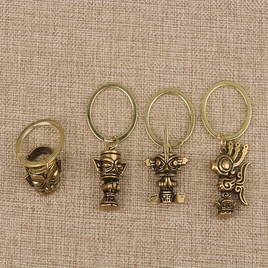 Sanxingdui Creative Keychain Keyring Pendant Retro Car Key Ring Pendant
