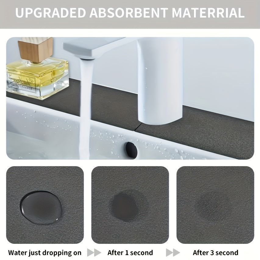 Silicone Drain Mat Kitchen Faucet Sink Splash Guard Beige Rubber